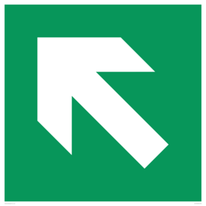 E914 Safe condition: Up left arrow (45 deg supplimentary)